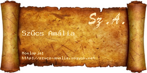 Szűcs Amália névjegykártya