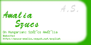 amalia szucs business card